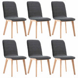 Dining Chairs 6 pcs Grey Fabric