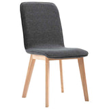 Dining Chairs 6 pcs Grey Fabric - Side View