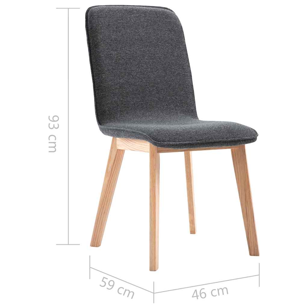 Dining Chairs 6 pcs Grey Fabric