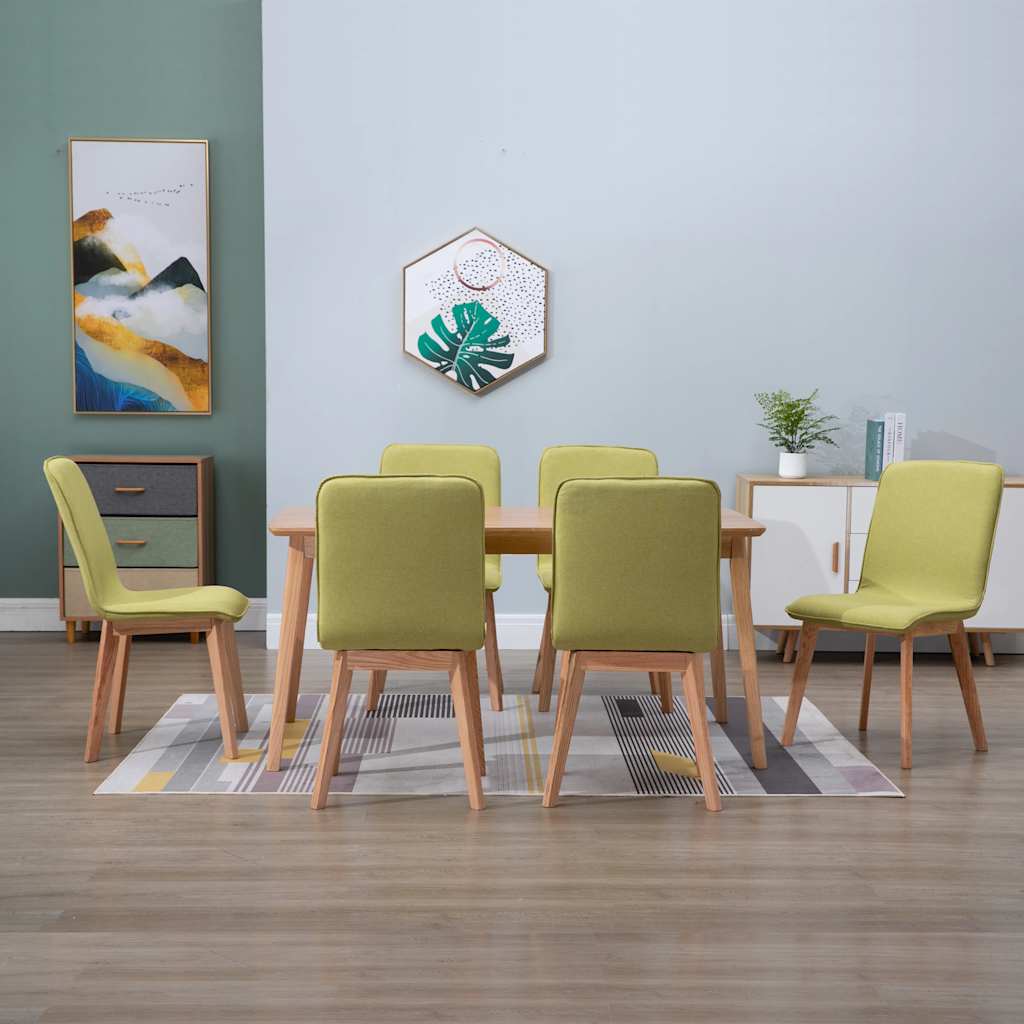 Dining Chairs 6 pcs Green
