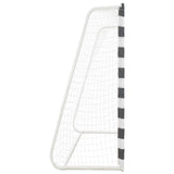 Soccer Goal 300x200x90 cm Metal Black and White - Side View