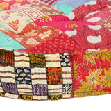 Pouffe 100x20 cm Patchwork Fabric - Close-Up Angle