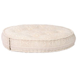 Pouffe 100x20 cm Beige Fabric - Side View