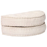 Pouffe 100x20 cm Beige Fabric - Top-Down View