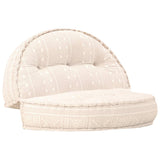 Pouffe 100x20 cm Beige Fabric - Low Angle