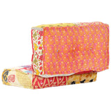 Pouffe 100x100x20 cm Patchwork Fabric - Side View