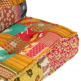 Pouffe 100x100x20 cm Patchwork Fabric - Rear View