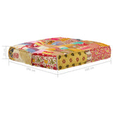 Pouffe 100x100x20 cm Patchwork Fabric - Low Angle