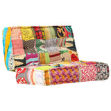 Pouffe 100x100x20 cm Patchwork Fabric - Extra Image