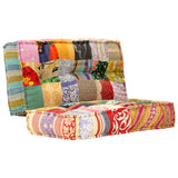 Pouffe 100x100x20 cm Patchwork Fabric - Extra Image