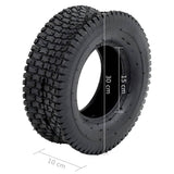 Wheelbarrow Tyres 2 pcs 13x5.00-6 4PR Rubber - Rear View