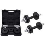 19 Piece Dumbbell Set 15 kg Cast Iron