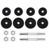 15 Piece Dumbbell set 20 kg Cast Iron - 45-Degree Angle