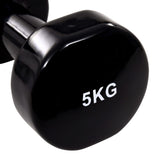 Dumbbell 2 pcs 2x5 kg Cast Iron Black - Top-Down View