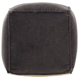 Pouffe Cotton Velvet 40x40x40 cm Anthracite - Front View