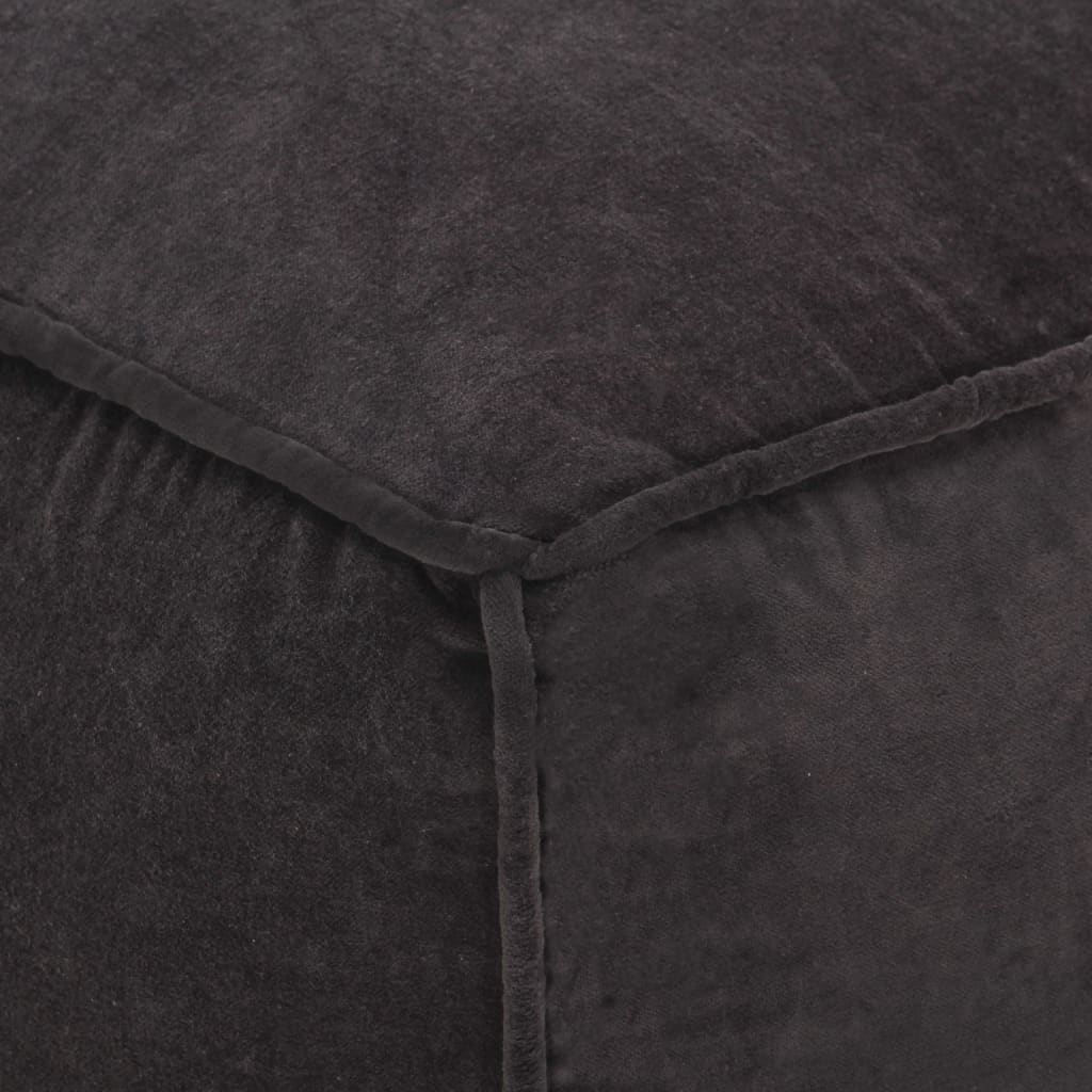 Pouffe Cotton Velvet 40x40x40 cm Anthracite