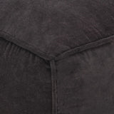 Pouffe Cotton Velvet 40x40x40 cm Anthracite - Side View