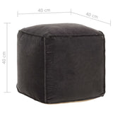 Pouffe Cotton Velvet 40x40x40 cm Anthracite - Top-Down View