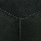 Pouffe Cotton Velvet 40x40x40 cm Forest Green - Side View