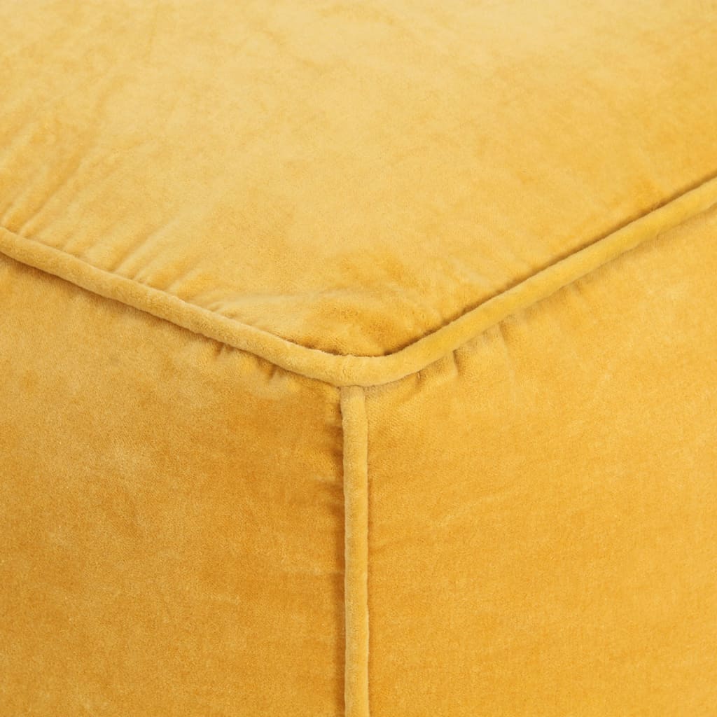 Pouffe Cotton Velvet 40x40x40 cm Yellow