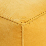 Pouffe Cotton Velvet 40x40x40 cm Yellow