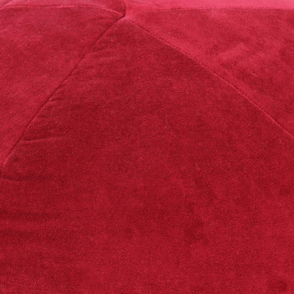 Pouffe Cotton Velvet 50x35 cm Red