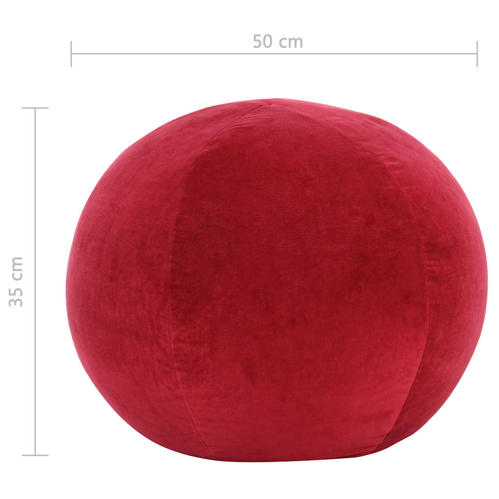 Pouffe Cotton Velvet 50x35 cm Red