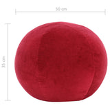 Pouffe Cotton Velvet 50x35 cm Red