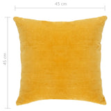 Cushions Cotton Velvet 2 pcs 45x45 cm Yellow - 45-Degree Angle