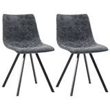 Dining Chairs 2 pcs Black Faux Leather