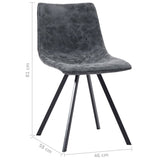 Dining Chairs 4 pcs Black Faux Leather - Low Angle