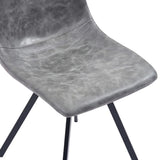 Dining Chairs 4 pcs Grey Faux Leather - Rear View