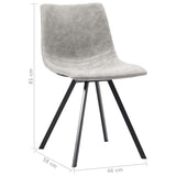 Dining Chairs 4 pcs Light Grey Faux Leather - Low Angle