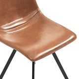 Dining Chairs 4 pcs Cognac Faux Leather - Rear View