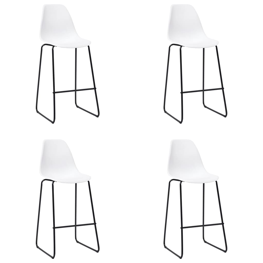 Bar Chairs 4 pcs White Plastic