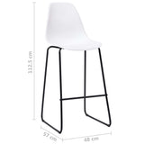 Bar Chairs 4 pcs White Plastic