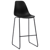 Bar Chairs 2 pcs Black Plastic - Front View