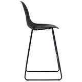 Bar Chairs 2 pcs Black Plastic - Top-Down View
