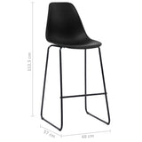 Bar Chairs 2 pcs Black Plastic - Close-Up Angle