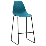 Bar Chairs 2 pcs Turqoise Plastic - Front View