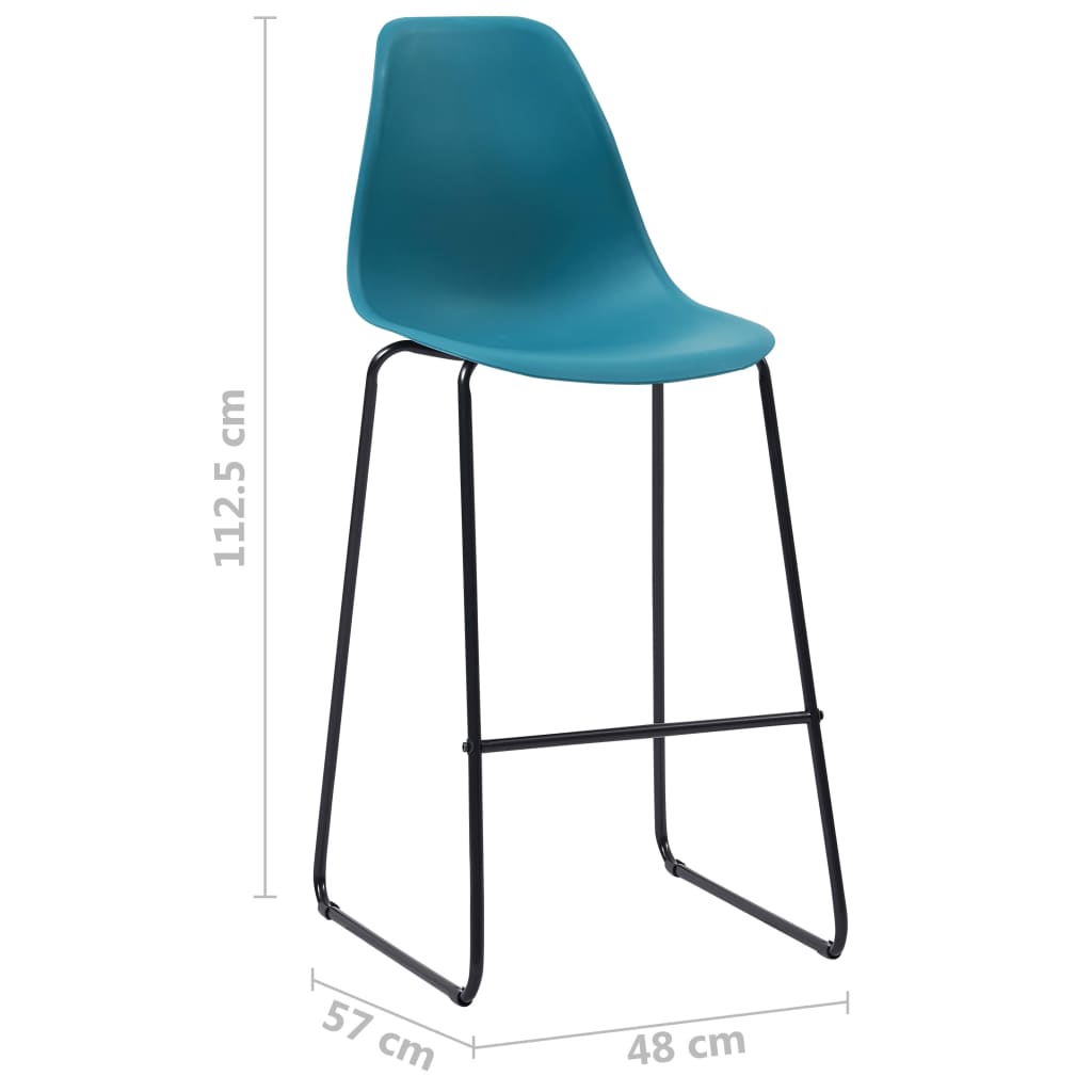 Bar Chairs 4 pcs Turqoise Plastic