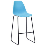 Bar Chairs 2 pcs Blue Plastic - Front View