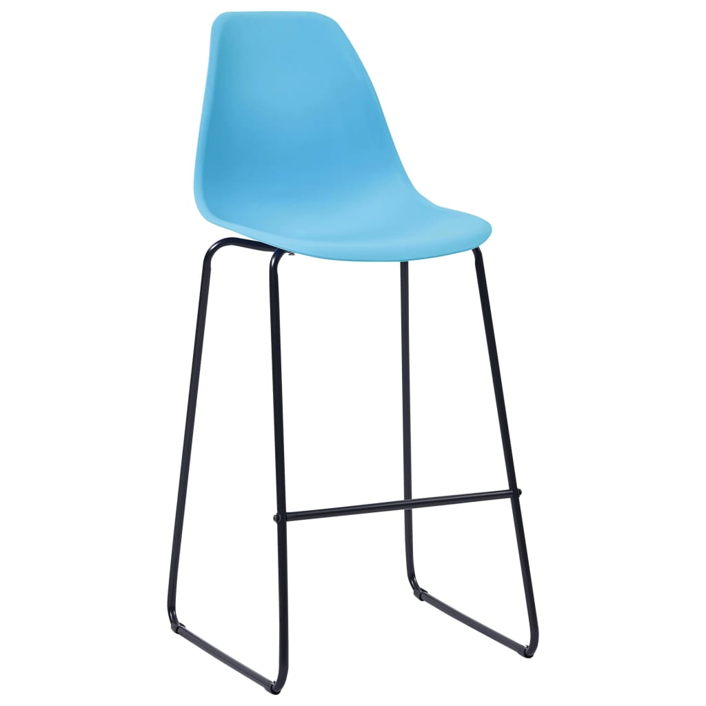 Bar Chairs 4 pcs Blue Plastic