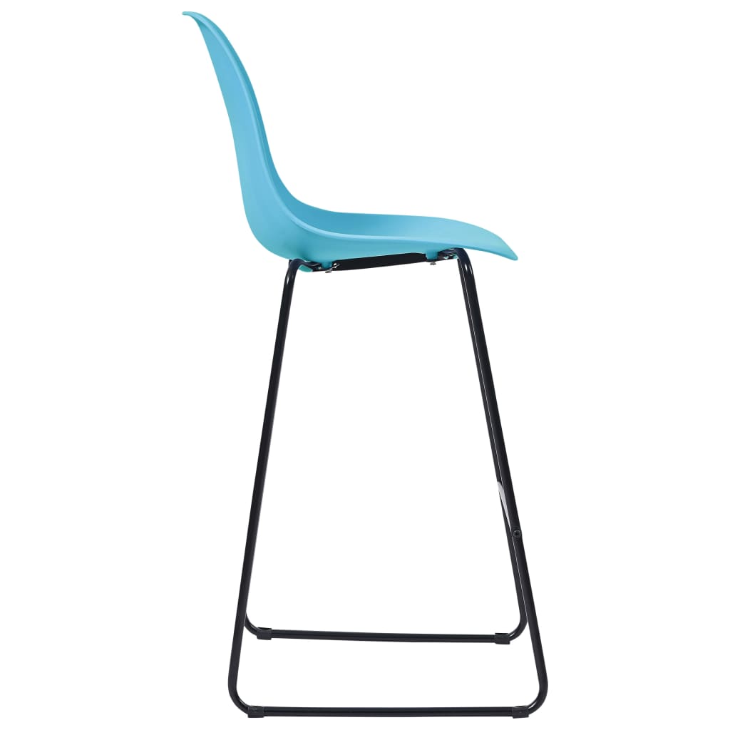 Bar Chairs 4 pcs Blue Plastic