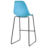 Bar Chairs 4 pcs Blue Plastic
