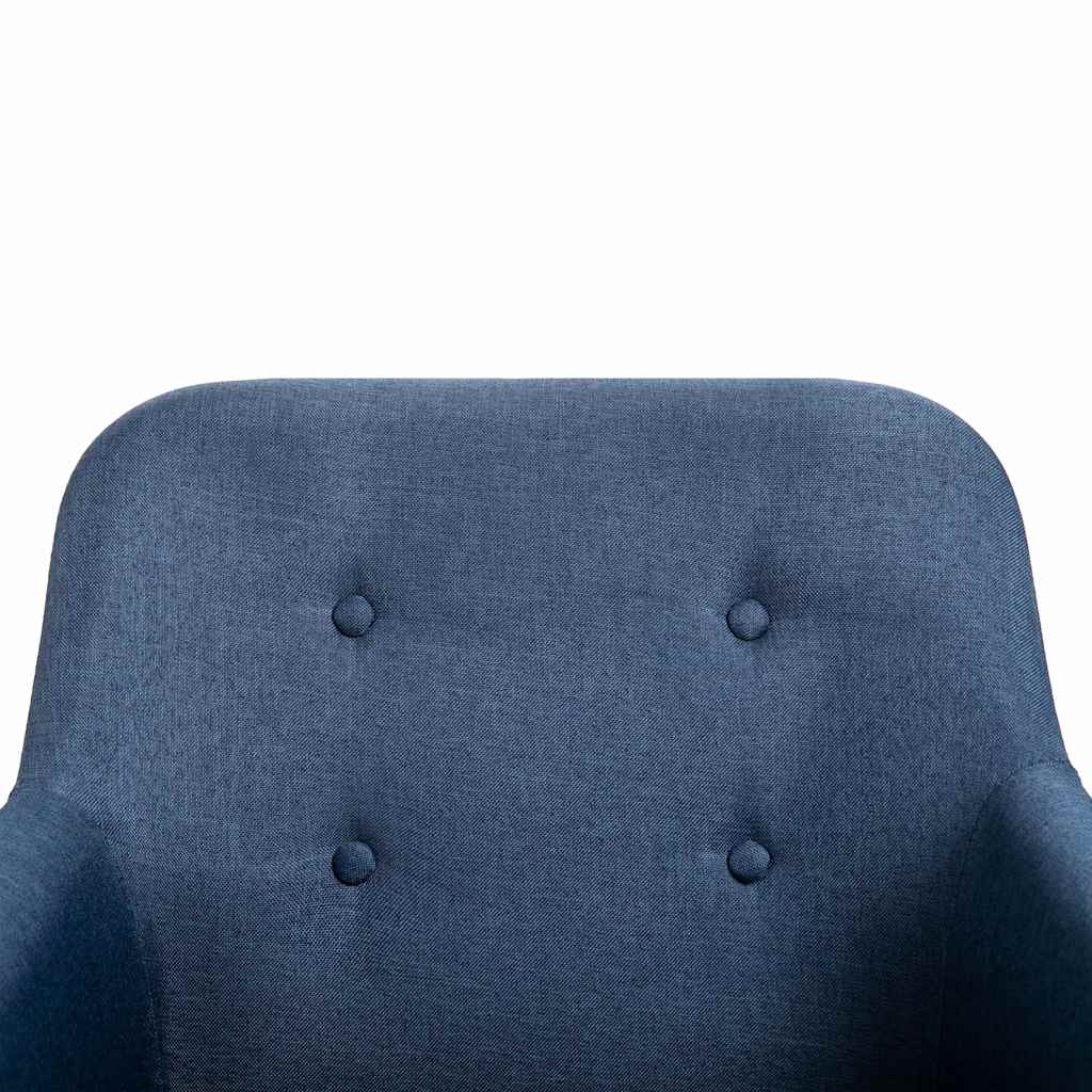 Dining Chairs 6 pcs Blue Fabric and Solid Oak Wood