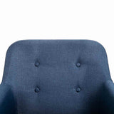 Dining Chairs 6 pcs Blue Fabric and Solid Oak Wood