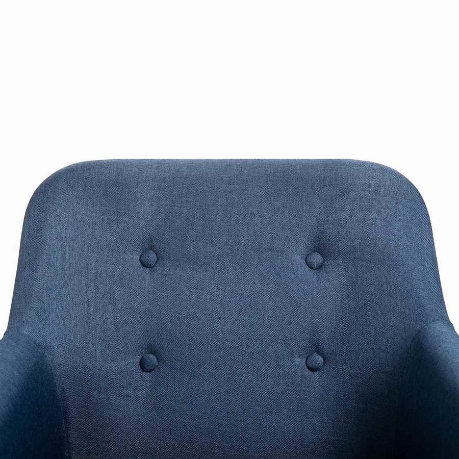 Dining Chairs 6 pcs Blue Fabric and Solid Oak Wood