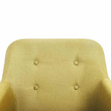 Dining Chairs 4 pcs Green Fabric and Solid Oak Wood