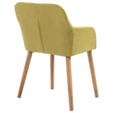Dining Chairs 6 pcs Green Fabric and Solid Oak Wood